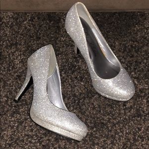 Silver sparkly heels!
